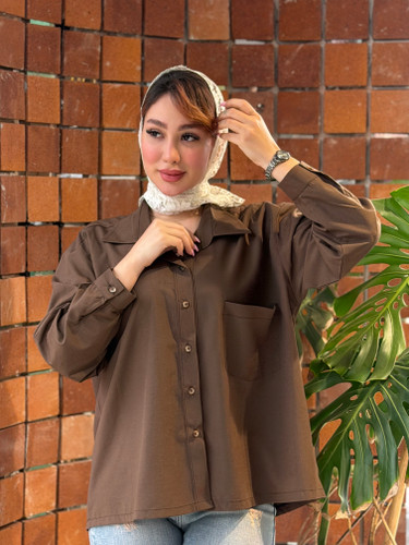 شومیز زنانه اورسایز جیبدار