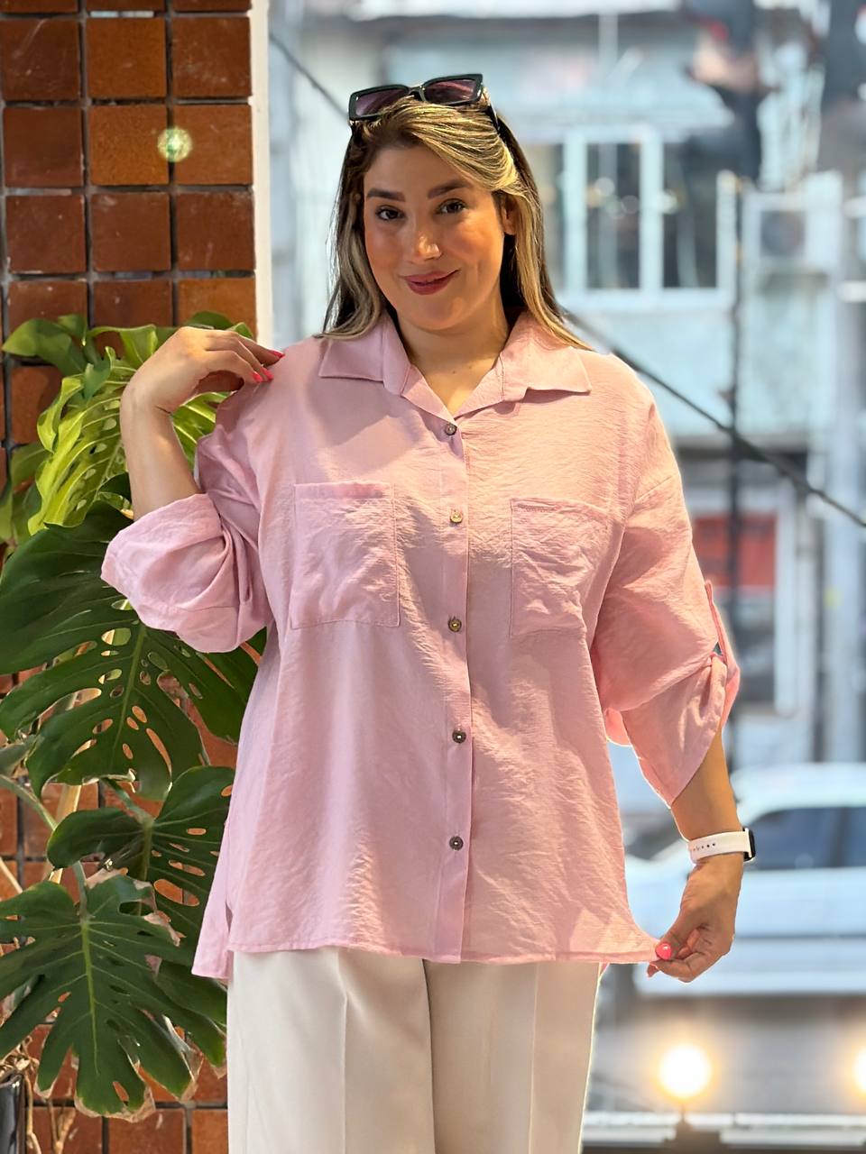 شومیز زنانه پلاس سایز داکرون و سیلک